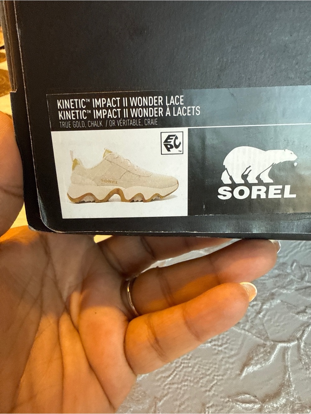 Sorel Kinetic Impact II Wonder Lace Sneakers in True Gold Chalk